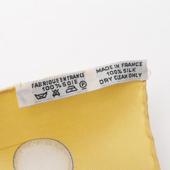 HERMES Authentic Yellow Silk Scarf - Picture 3 of 5